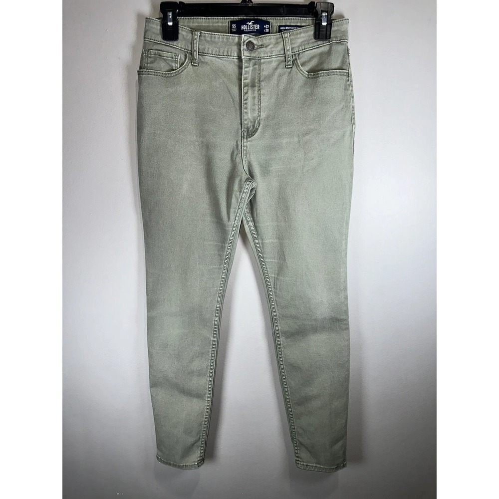 Hollister High Rise Super Skinny Jeans Womens Sz 5-S Classic Stretch Olive Green